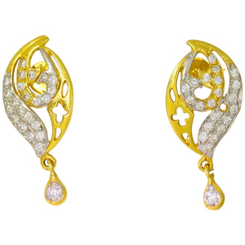 292 - 22ct fancy drop earrings with screw back.