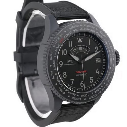 60 - A robust and technically impressive IWC Pilot's Watch Timezoner Top Gun Ceratanium wristwatch, refer... 