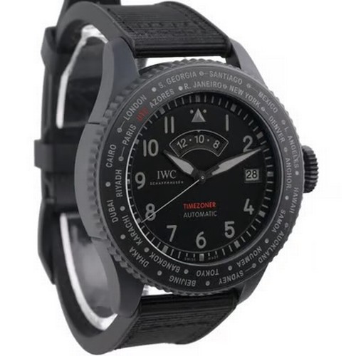 60 - A robust and technically impressive IWC Pilot's Watch Timezoner Top Gun Ceratanium wristwatch, refer... 