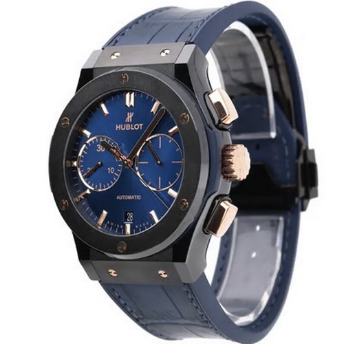 63 - A bold and modern Hublot Classic Fusion Chronograph wristwatch, reference 521.CO.7180.LR.HBI21,
manu... 