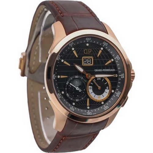 65 - A highly complicated and elegant Girard-Perregaux Traveller Large Date Moonphase GMT wristwatch, ref... 
