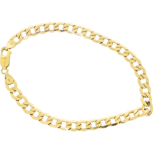 9ct Yellow gold Curb bracelet 8.5 inch long. 5.3 grams. 7mm wide