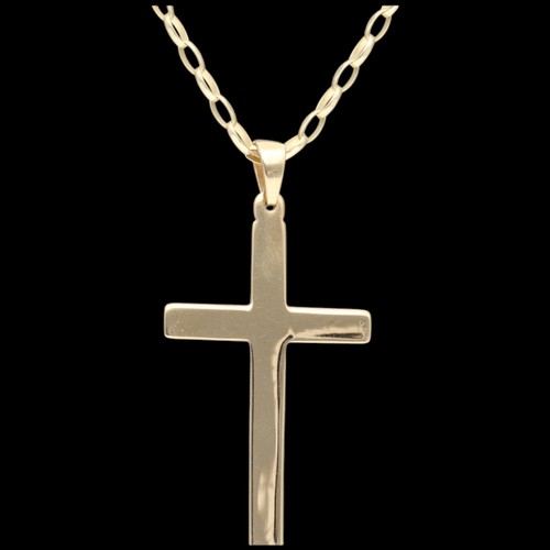 9ct Yellow Gold Cross And Chain Weight Total 6.4 Grams Length Chain 20 ...