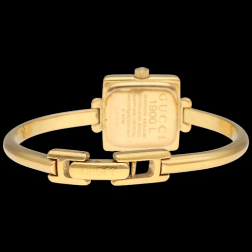 23 - Gucci 1900L Ladies Bangle Watch – White Dial
Movement: Swiss Made Quartz (ETA 901.001 Calibre)
Mater... 