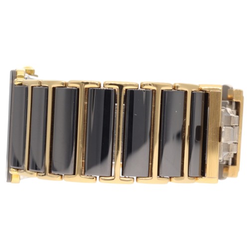46 - Rado Integral Jubilé wristwatch, featuring a rectangular black high-tech ceramic and gold PVD-plated... 