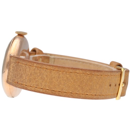 49 - Rolex 9ct Rose Gold Trench Watch – Ref. 3941
Movement: Rolex 15-Jewel Manual Wind 