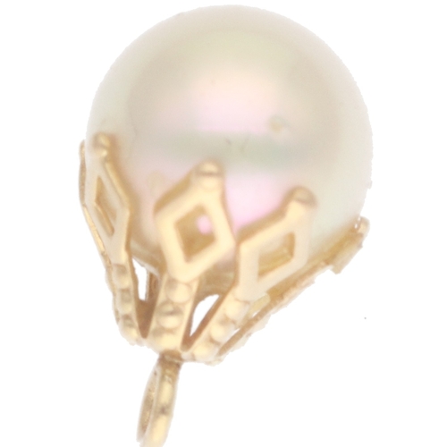 159 - 9ct Yellow Gold Pearl Pendant. 1 Gram