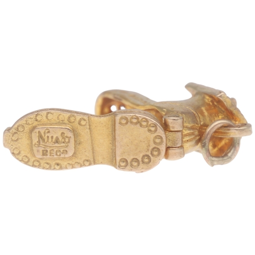 205 - 9ct Yellow Gold Opening Shoe Charm Weight 3.4 Grams