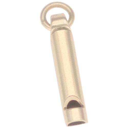 209 - Yellow Metal Stamped And Tested 9ct Whistle Charm 0.75 Grams