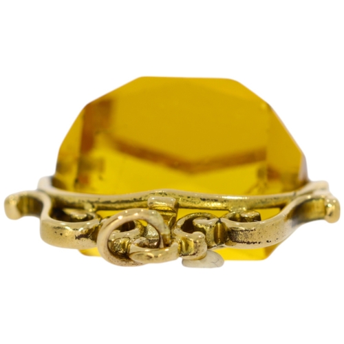 221 - 9ct and orange colour gem pendant. Weight 6.48 Grams