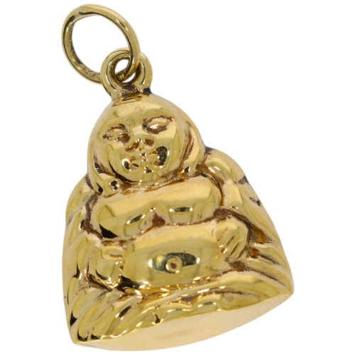 222 - 9ct yellow gold Buddha charm 1.1 Grams