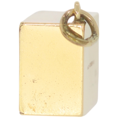 223 - 9ct gold ten shilling note box charm.