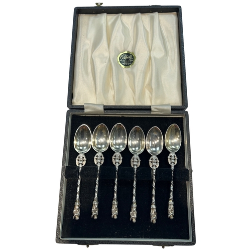 233 - A cased set of six Elizabeth II sterling silver apostle spoons, London, 1959, maker Richard Sanders.... 