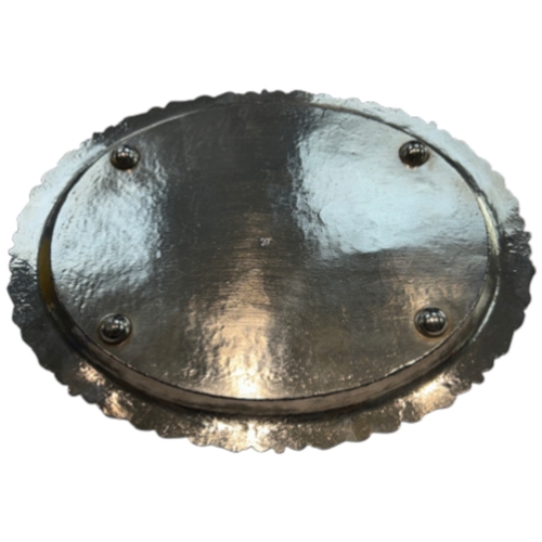 238 - A mid-20th-century East Asian export silver oval platter, featuring a finely chased rim decorated wi... 