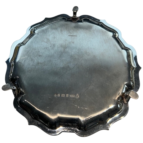 261 - An Elizabeth II sterling silver salver of circular 