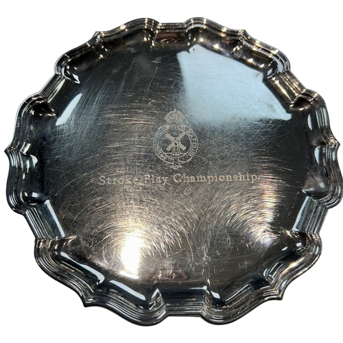 262 - An Elizabeth II sterling silver salver of circular 