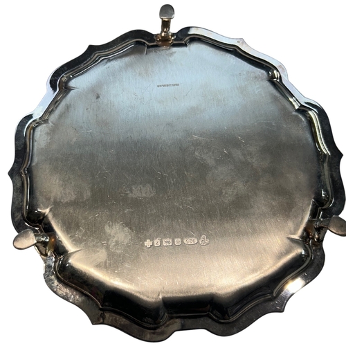262 - An Elizabeth II sterling silver salver of circular 