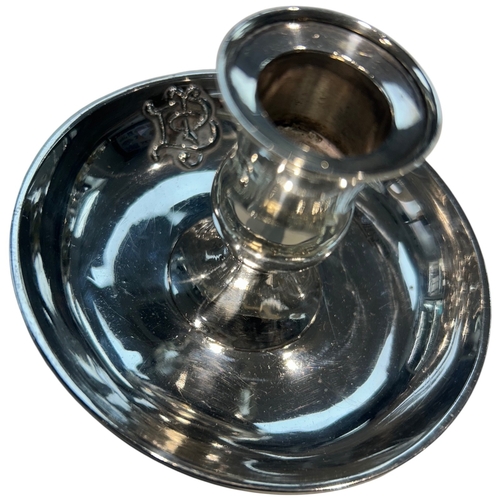 269 - A George VI sterling silver chamberstick, hallmarked Birmingham, 1940, by Sanders & Mackenzie. Of ci... 