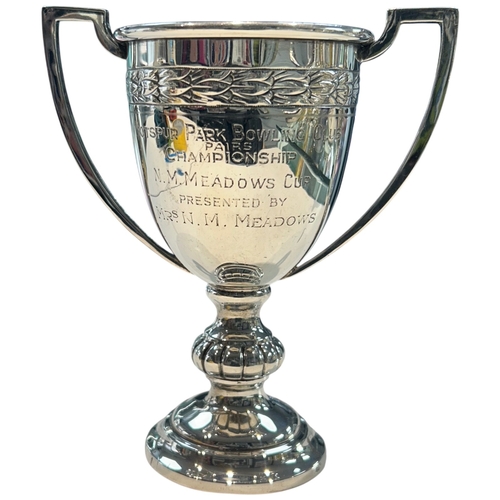 271 - A George VI sterling silver two-handled trophy cup, hallmarked Birmingham, 1937, by Roberts & Dore L... 
