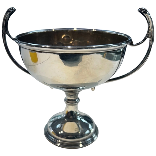 280 - A George V Sterling Silver Motor Racing Trophy, Birmingham 1932 A fine sterling silver two-handled p... 