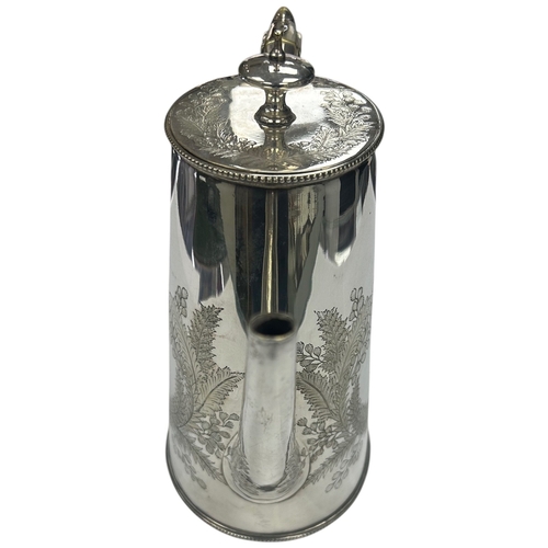 288 - A substantial Victorian sterling silver coffee pot of elegant tapered form, hallmarked London, 1882.... 