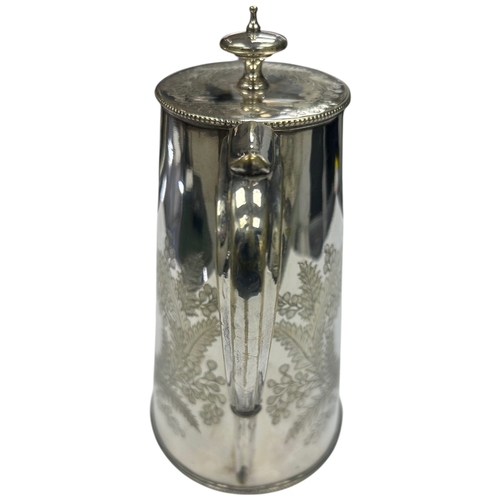 288 - A substantial Victorian sterling silver coffee pot of elegant tapered form, hallmarked London, 1882.... 