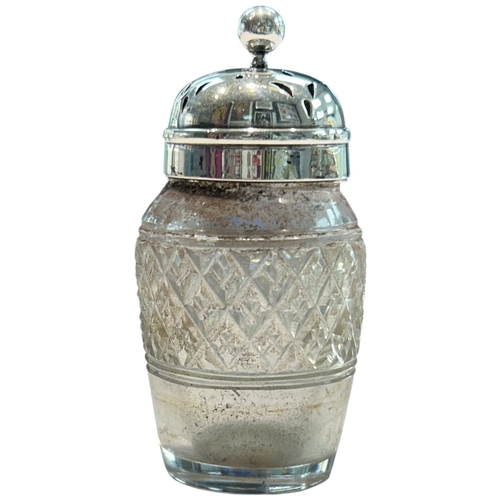 289 - A charming collection of three late Victorian and Edwardian silver-mounted glass vanity jars by the ... 