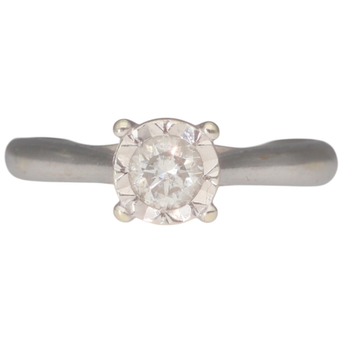 62 - 9ct White Gold Diamond Solitaire Ring – 0.40ct Diamond Weight - Total Weight 3.6 Grams

Diamond Deta... 
