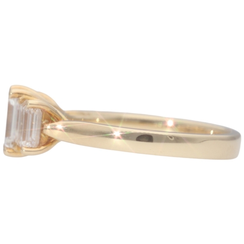 66 - 9ct Yellow Gold 3 Lab Grown Diamond Ring Weight 3.99 Grams Finger Size P 9ct Yellow Gold 3 Lab Grown... 