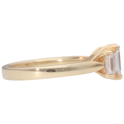 66 - 9ct Yellow Gold 3 Lab Grown Diamond Ring Weight 3.99 Grams Finger Size P 9ct Yellow Gold 3 Lab Grown... 
