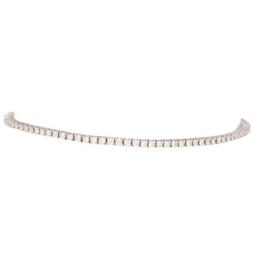67 - White Metal Tested 14ct Diamond Tennis Bracelet Weight 6.8 Grams Length 8 Inch  Set with brilliant c... 