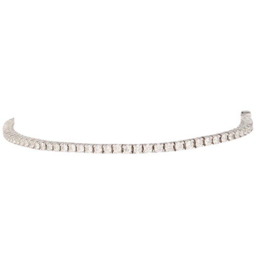 67 - White Metal Tested 14ct Diamond Tennis Bracelet Weight 6.8 Grams Length 8 Inch  Set with brilliant c... 