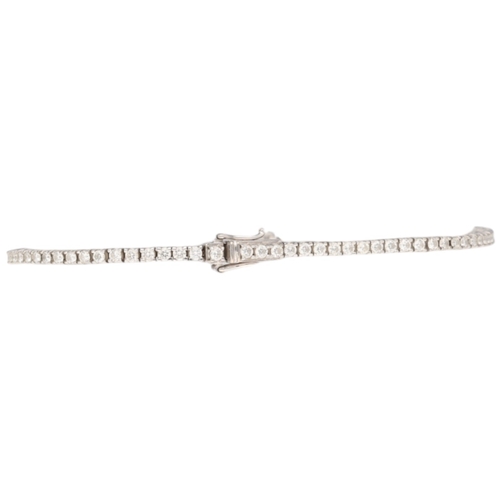 67 - White Metal Tested 14ct Diamond Tennis Bracelet Weight 6.8 Grams Length 8 Inch  Set with brilliant c... 