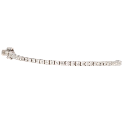 67 - White Metal Tested 14ct Diamond Tennis Bracelet Weight 6.8 Grams Length 8 Inch  Set with brilliant c... 