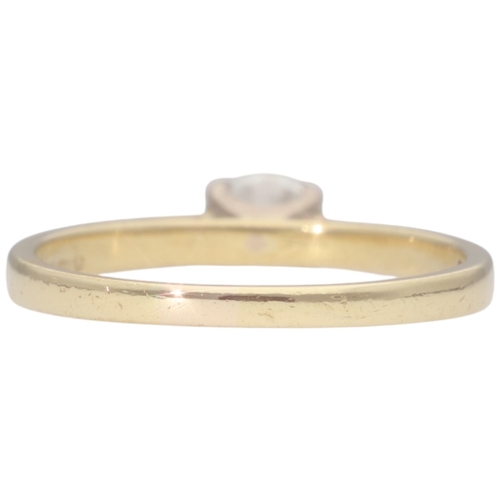 68 - 18ct Yellow Gold Forever Diamond Single Stone Ring Weight 2.6 Grams Finger Size O  Set with a round ... 