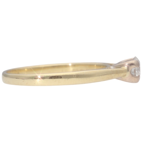 68 - 18ct Yellow Gold Forever Diamond Single Stone Ring Weight 2.6 Grams Finger Size O  Set with a round ... 