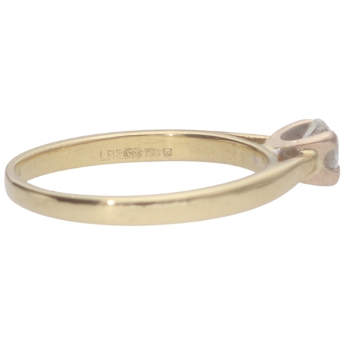 68 - 18ct Yellow Gold Forever Diamond Single Stone Ring Weight 2.6 Grams Finger Size O  Set with a round ... 