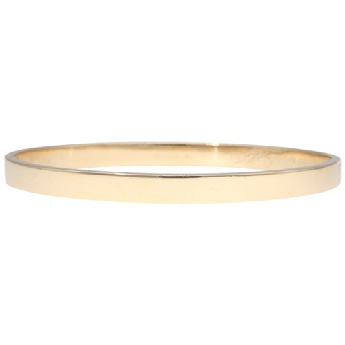 72 - Yellow Metal Tested 14ct Hingled Bangle With Diamond Weight 35.55 Grams inside diameter 71mm  Set wi... 