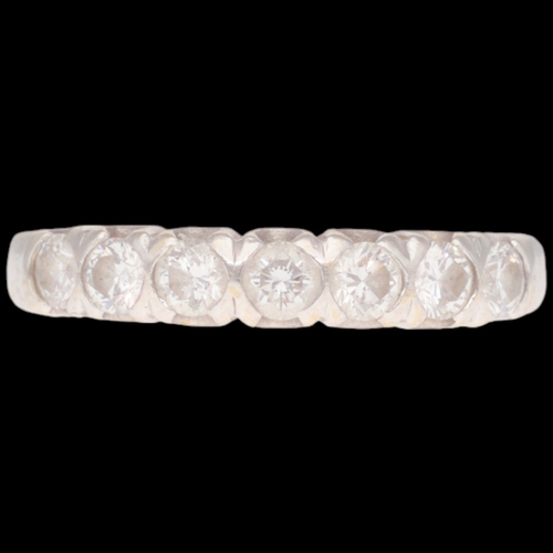 73 - 18ct White Gold Diamond Half Eternity Ring Weight 3.2 Grams Finger Size K  Set with brilliant cut di... 