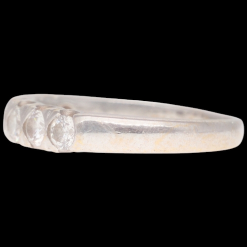 73 - 18ct White Gold Diamond Half Eternity Ring Weight 3.2 Grams Finger Size K  Set with brilliant cut di... 