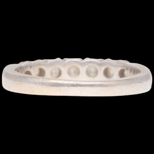 73 - 18ct White Gold Diamond Half Eternity Ring Weight 3.2 Grams Finger Size K  Set with brilliant cut di... 