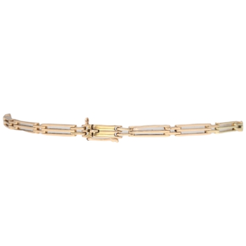 79 - Yellow Metal Tested 14ct Diamond Bracelet 11.1 Grams Length 8 Inch Early twentieth century bracelet.... 