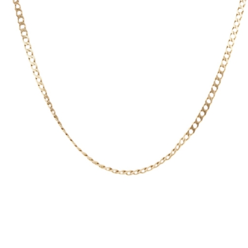 9ct Yellow Gold Flat thin Curb Chain Weight 2.4 Grams Length 16 Inch