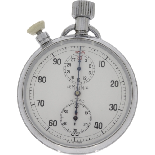 2 - Lemania Nero British Military Split-Second Stopwatch
Movement: Swiss Calibre 1210 or LWO 1900 Manual... 