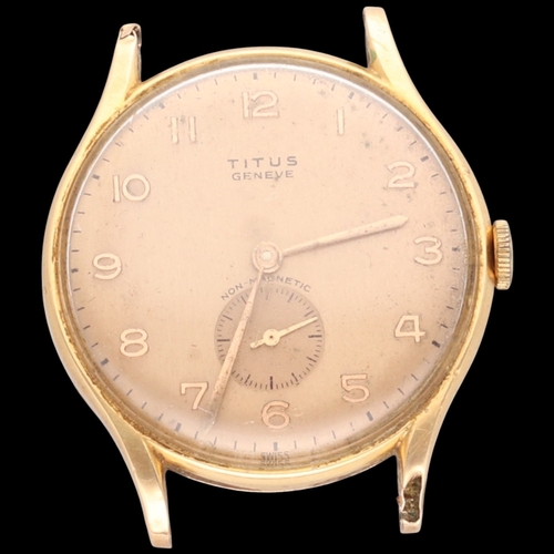 7 - TITUS GENÈVE 18 CARAT GOLD MANUAL WIND GENTLEMAN'S WRISTWATCH, CIRCA 1940s

Brief Description

A cha... 