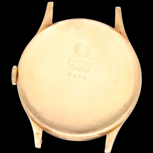 7 - TITUS GENÈVE 18 CARAT GOLD MANUAL WIND GENTLEMAN'S WRISTWATCH, CIRCA 1940s

Brief Description

A cha... 
