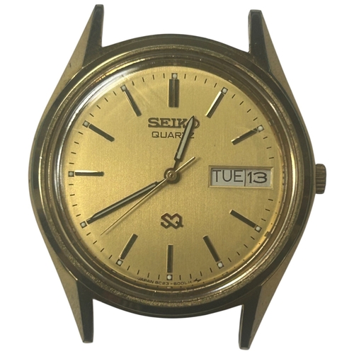 25 - Seiko SQ (Superior Quartz) 8C23-6000 Gold-Tone Dress Watch, c.1980s.

Movement/Materials: Seiko Cali... 