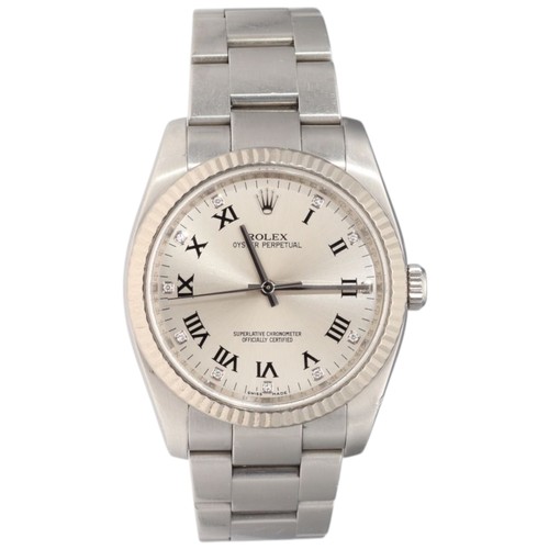 37 - Rolex Datejust 36, Reference 116034, stainless steel and 
18-carat white gold, circa 2007. Silver di... 
