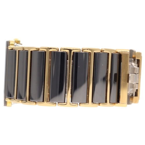 42 - Rado Integral Jubilé wristwatch, featuring a rectangular black high-tech ceramic and gold PVD-plated... 