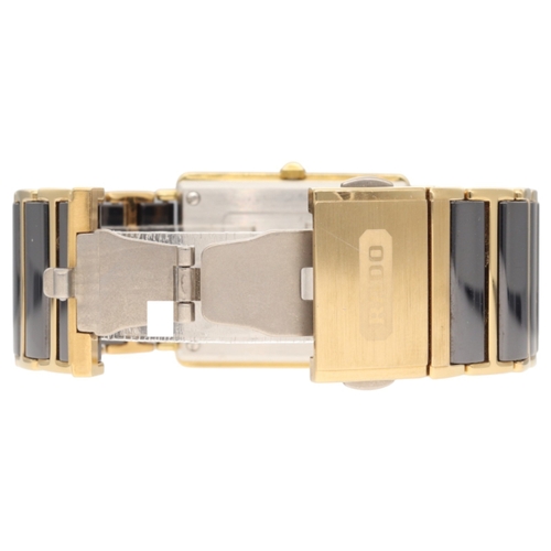 42 - Rado Integral Jubilé wristwatch, featuring a rectangular black high-tech ceramic and gold PVD-plated... 